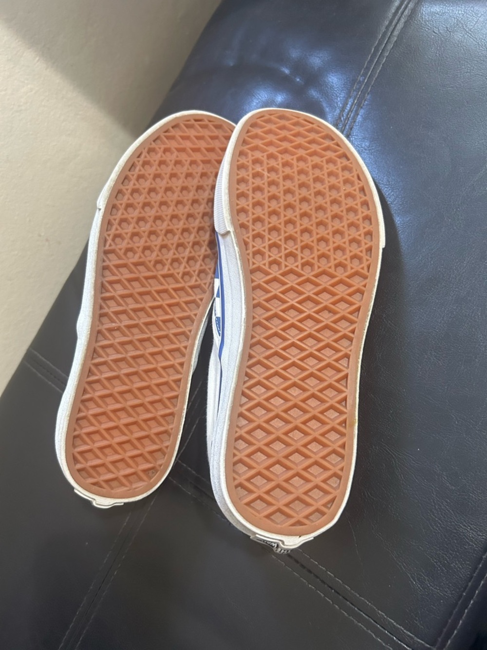 Vans Blue & White Checkerboard Classic Slip-On Shoes - Picture 3 of 4